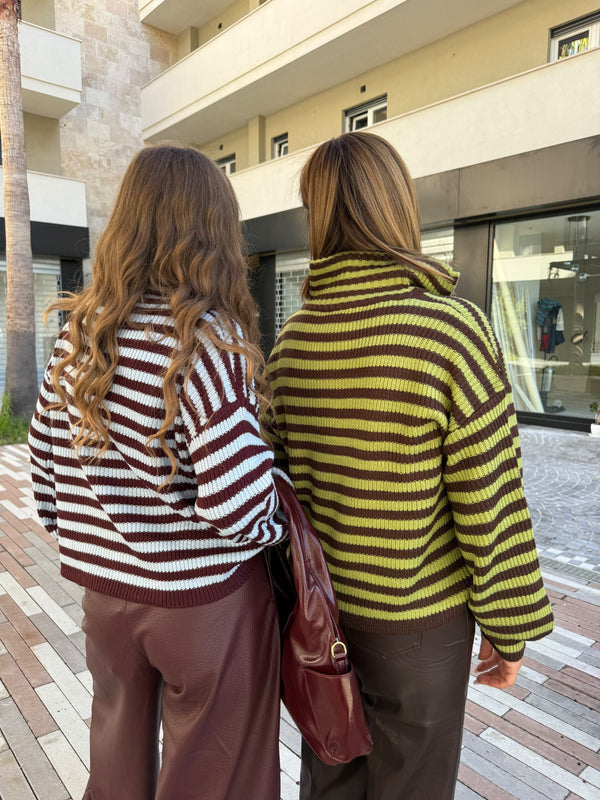 Pull a righe con cerniera
