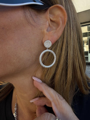 Orecchino cerchio strass