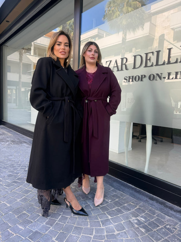 Cappotto in panno curvy
