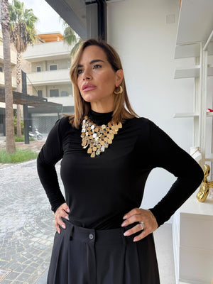 Maglia cashmere nera curvy