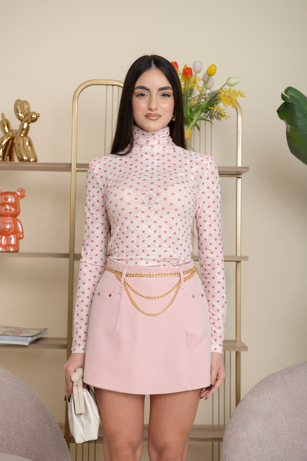 Maglia semitrasparente pois pink