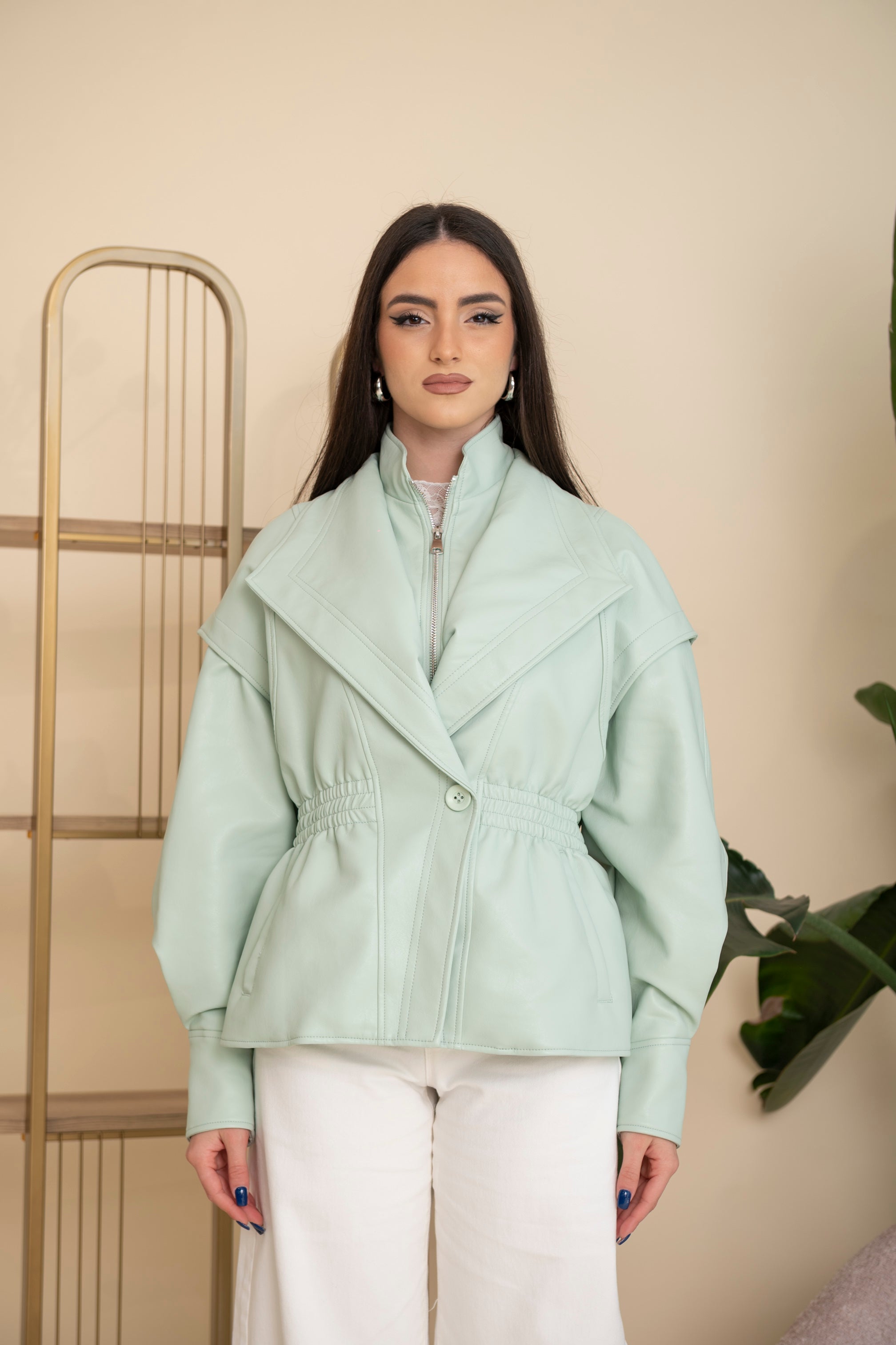 Giacca in ecopelle avvitata