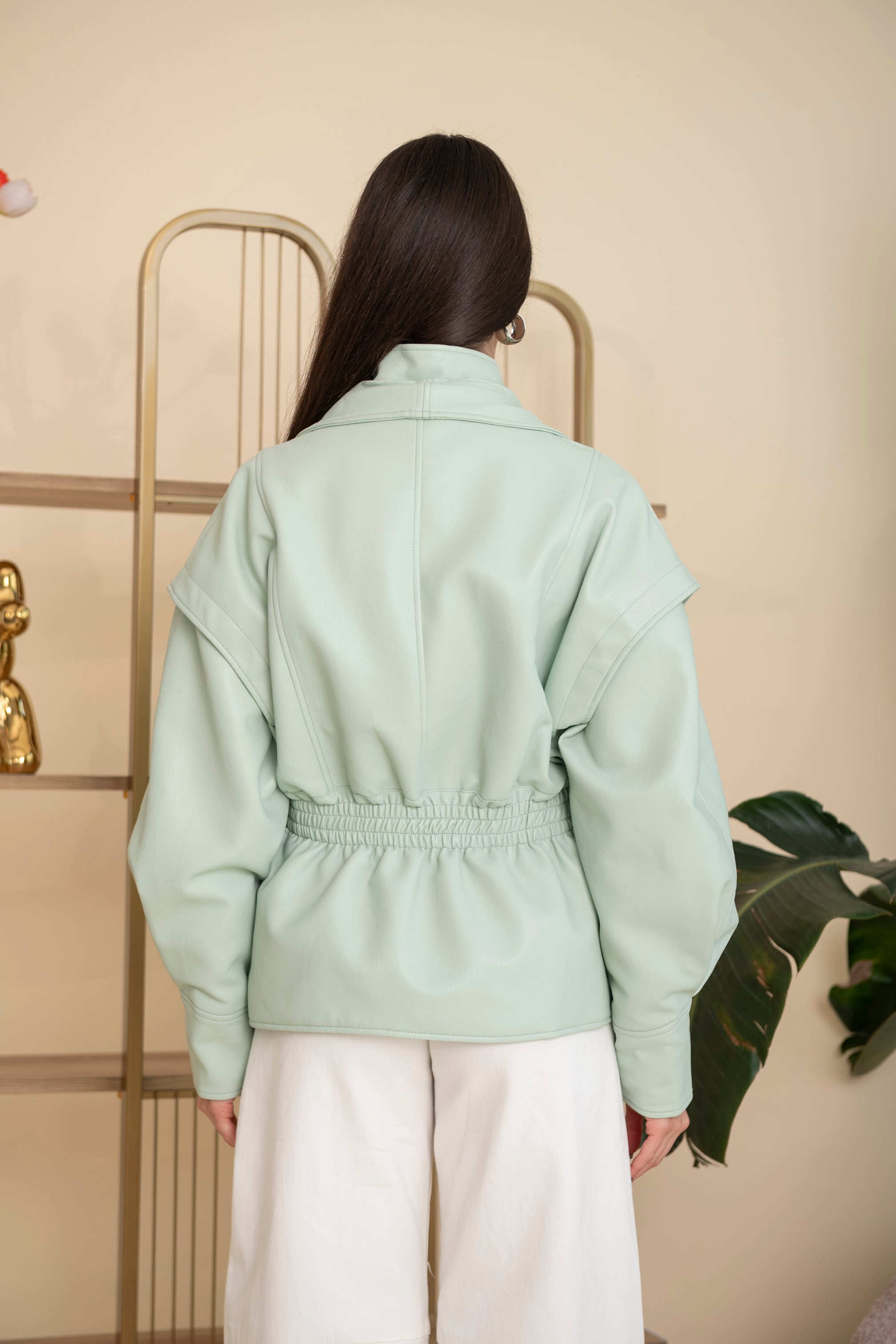 Giacca in ecopelle avvitata