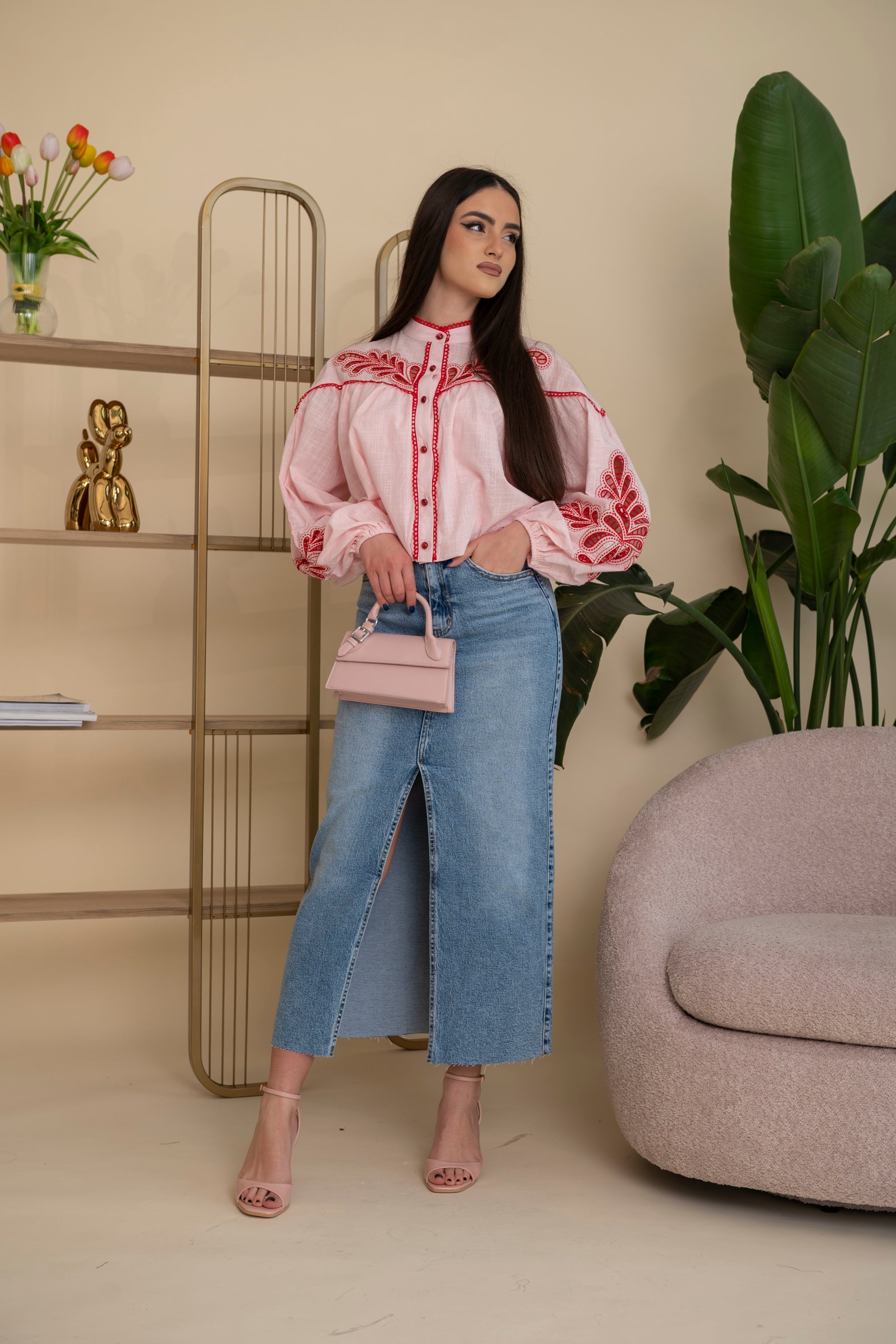 Camicia foglia traforata