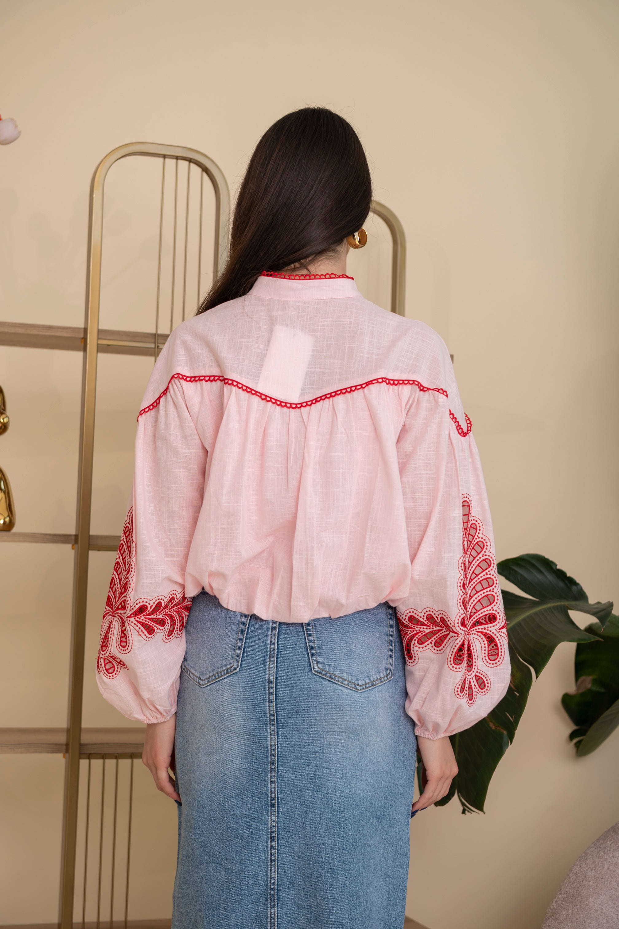 Camicia foglia traforata