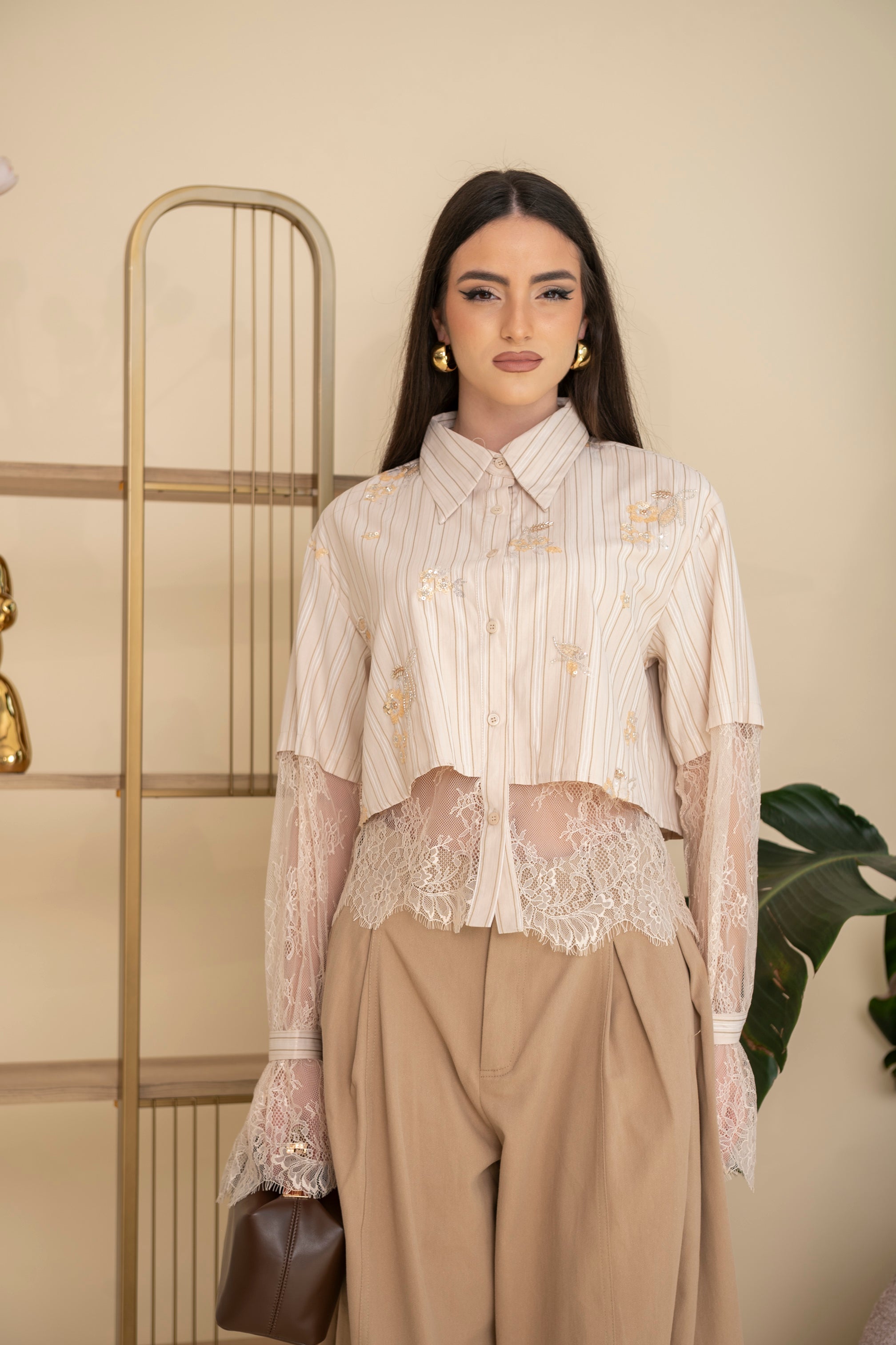 Camicia pizzo e paillettes