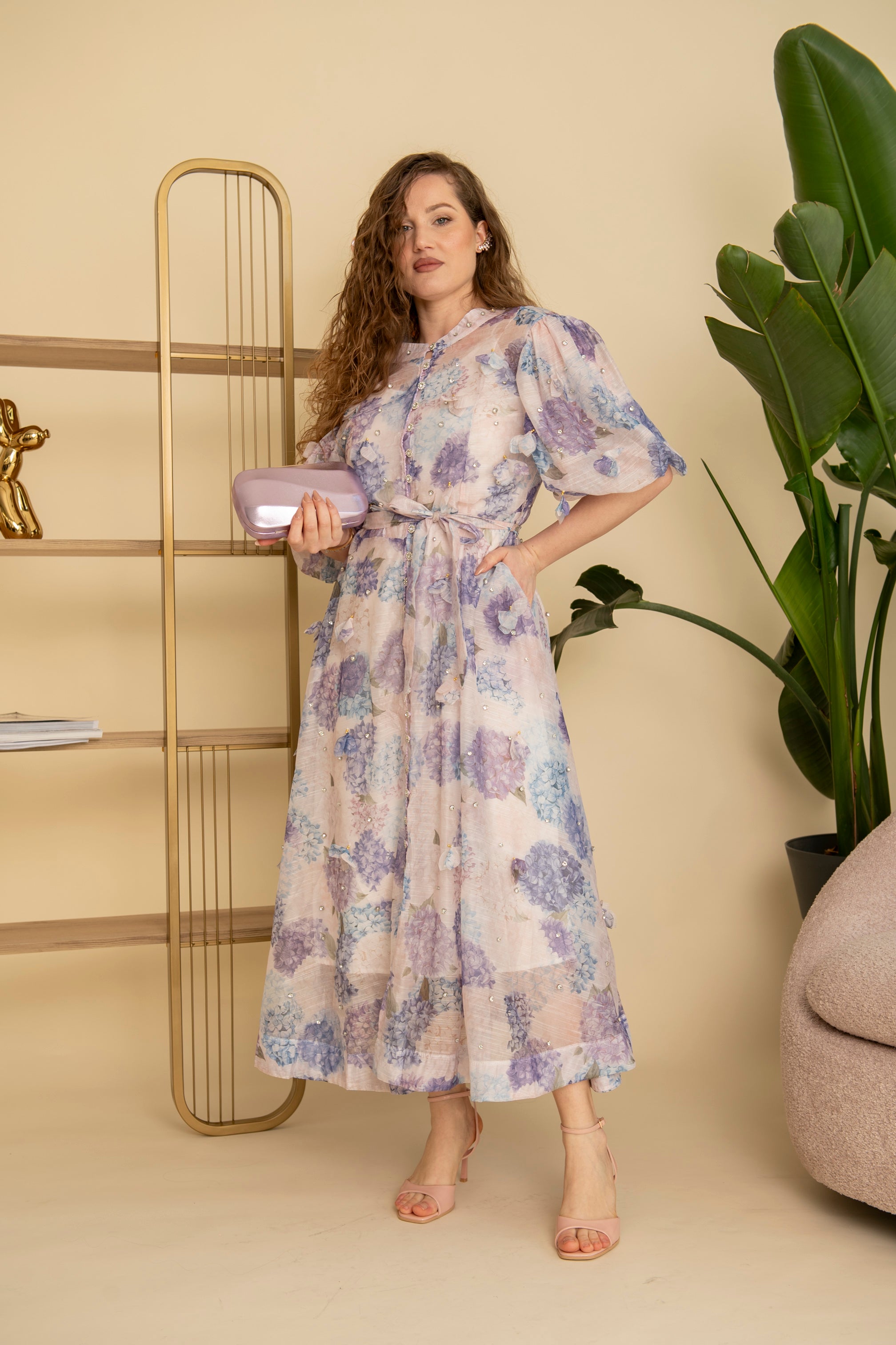 Abito zimmer con fiori 3D