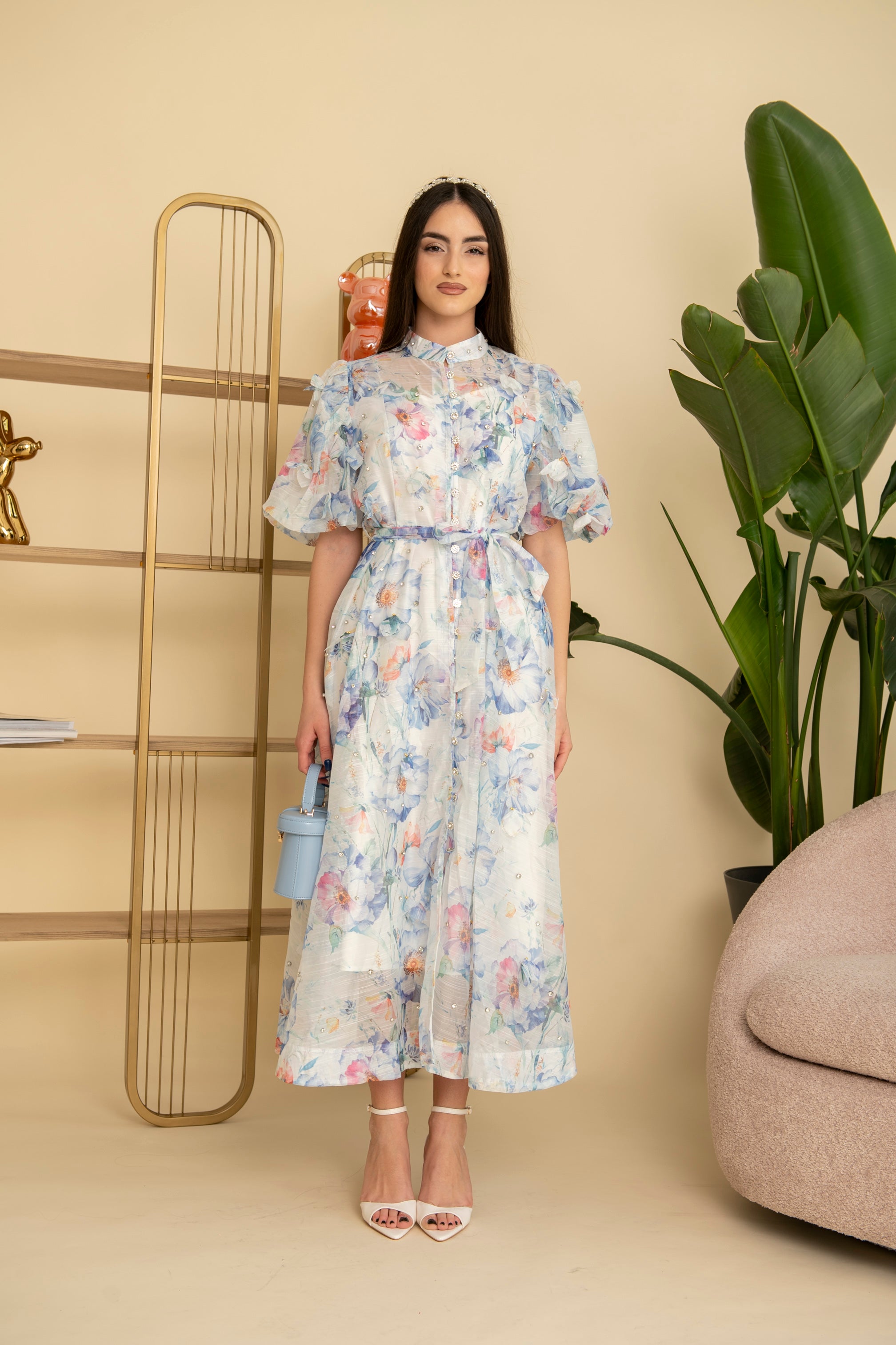 Abito zimmer con fiori 3D