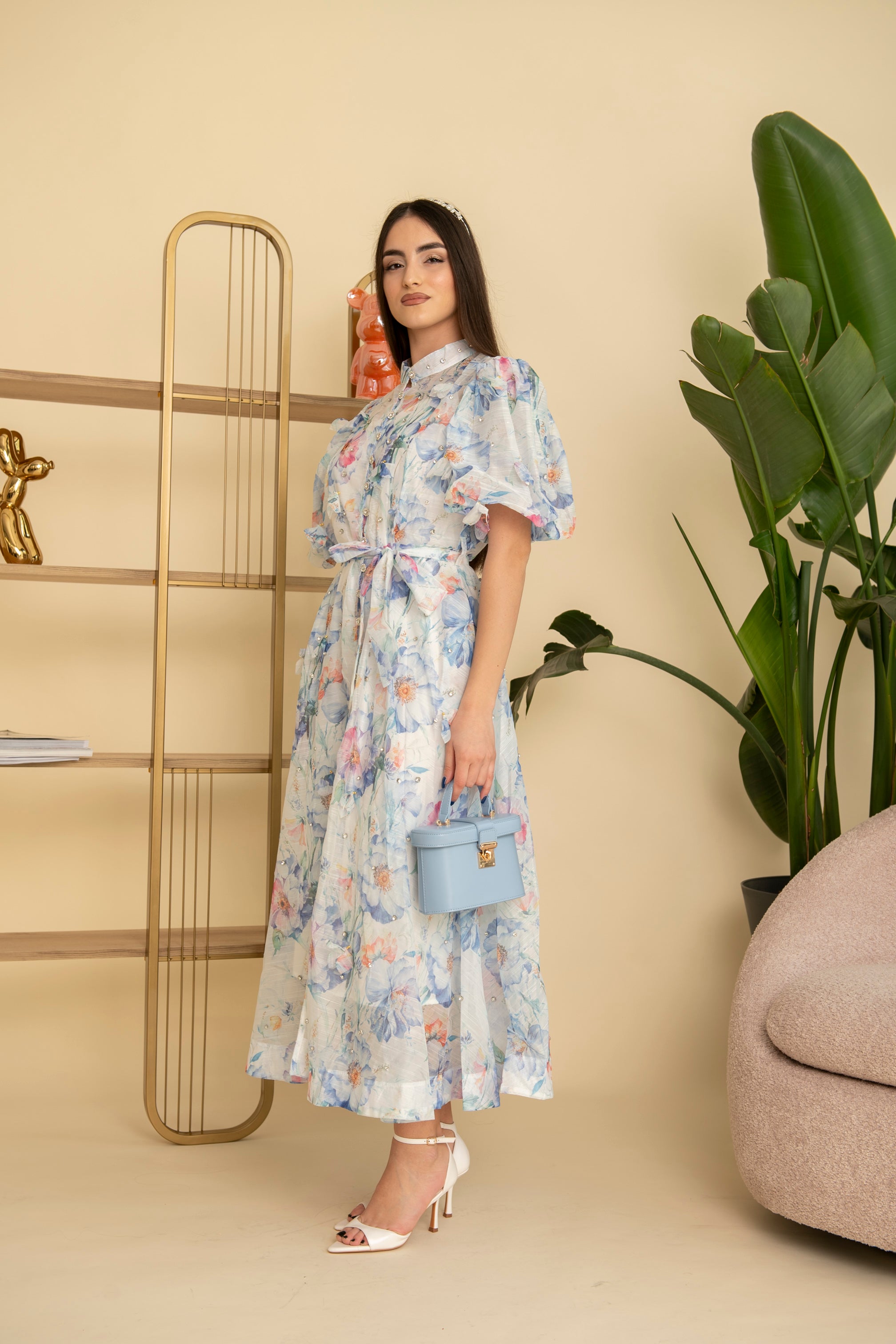 Abito zimmer con fiori 3D