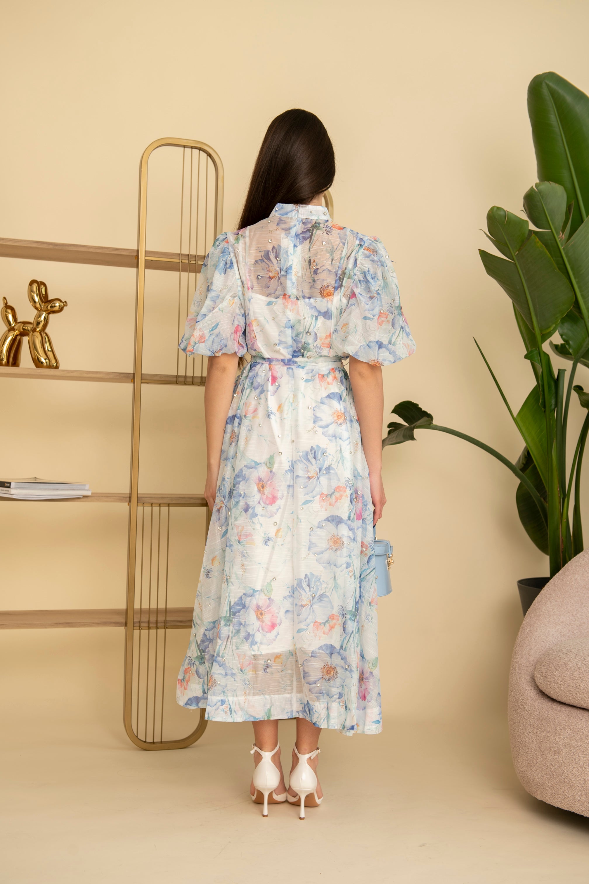 Abito zimmer con fiori 3D