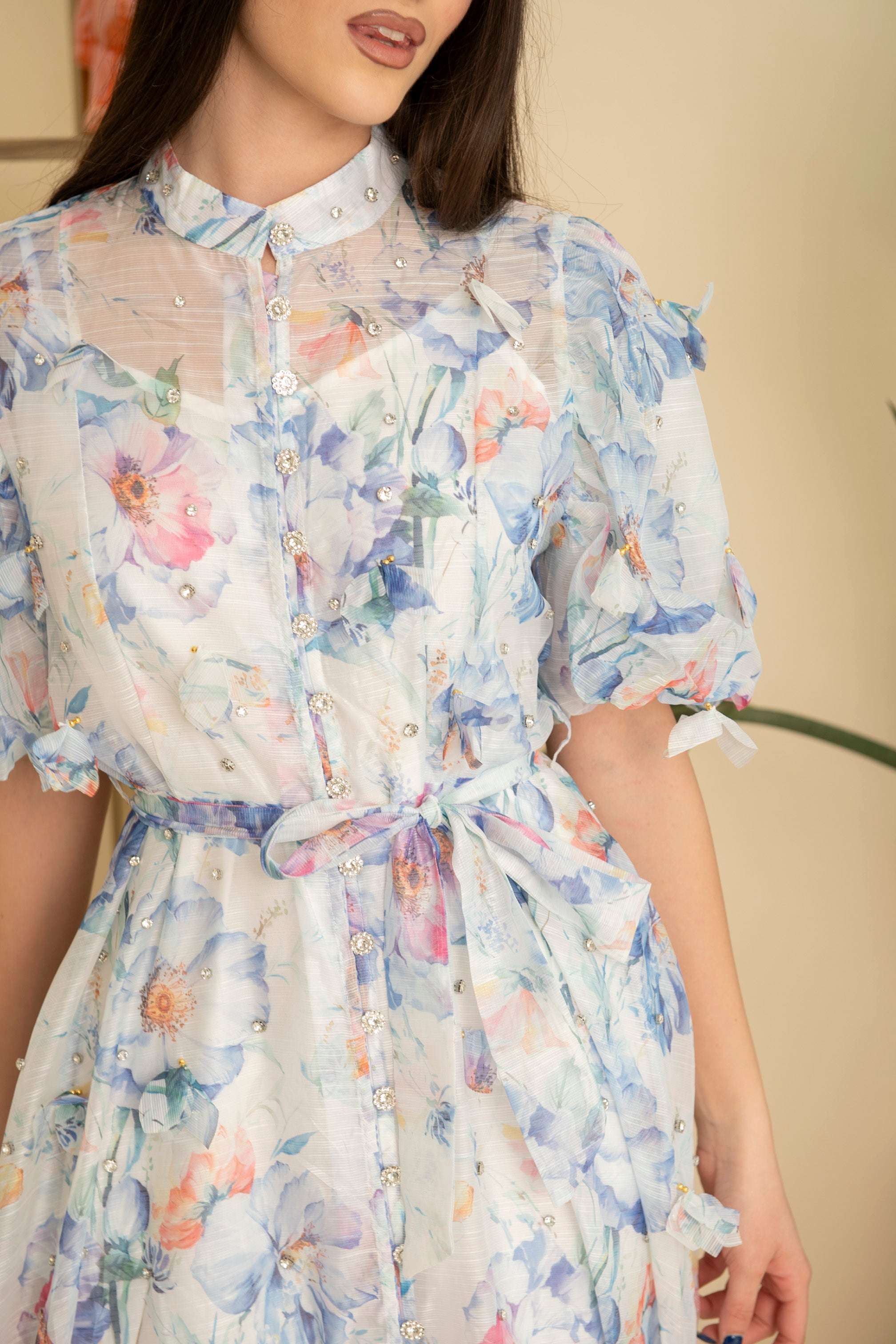 Abito zimmer con fiori 3D