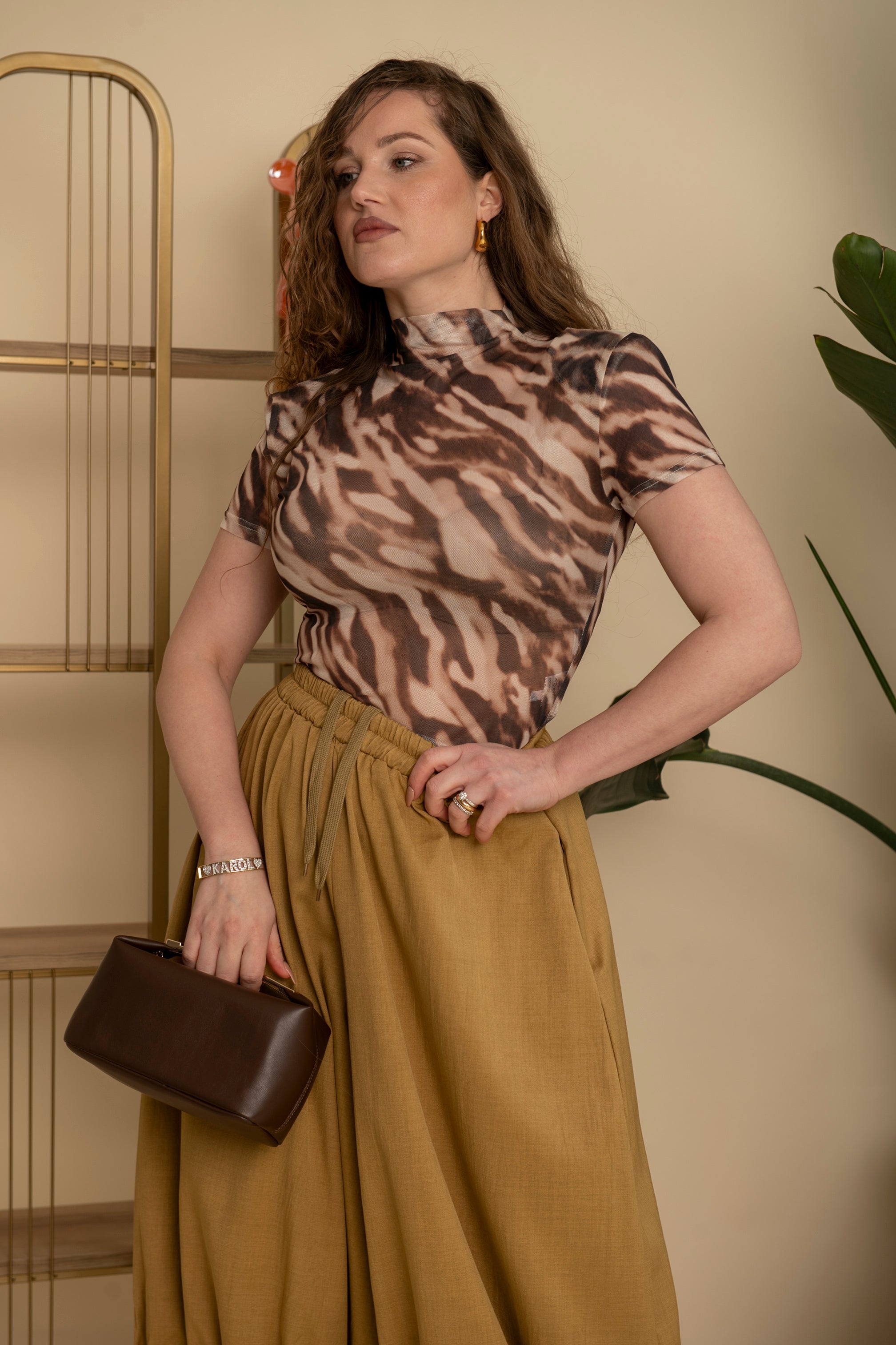 Maglia velata animalier