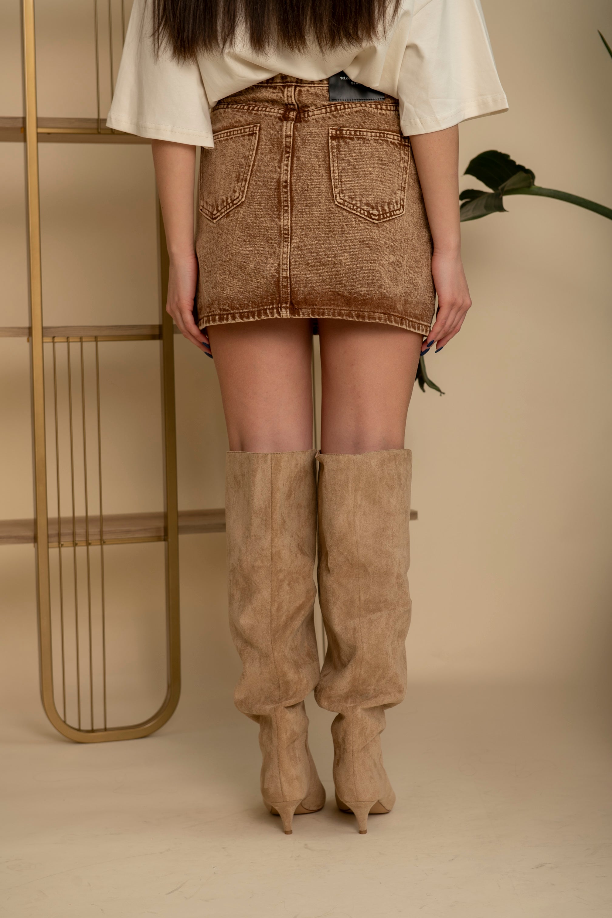 Minigonna cargo sabbiata