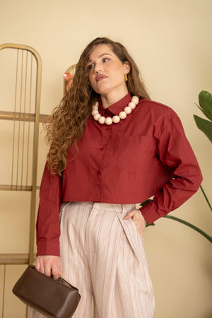 Camicia crop con spalline