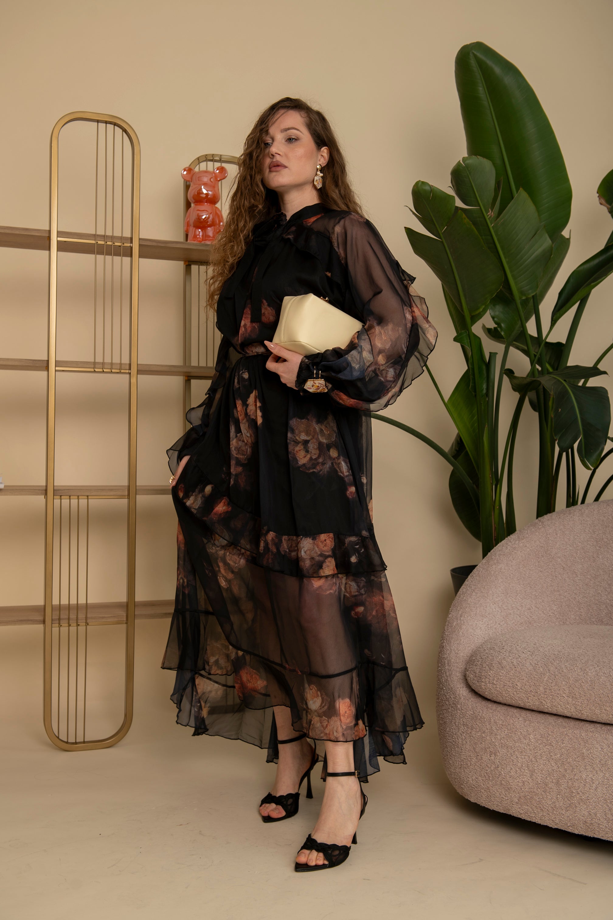 Cordset flowers black