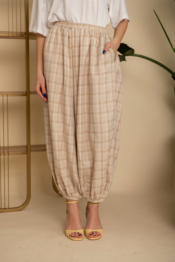 Pantalone morbido a quadri