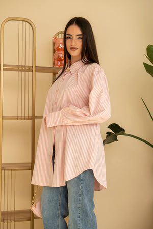 Camicia a righe rosa