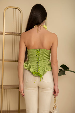 Corsetto volant satin