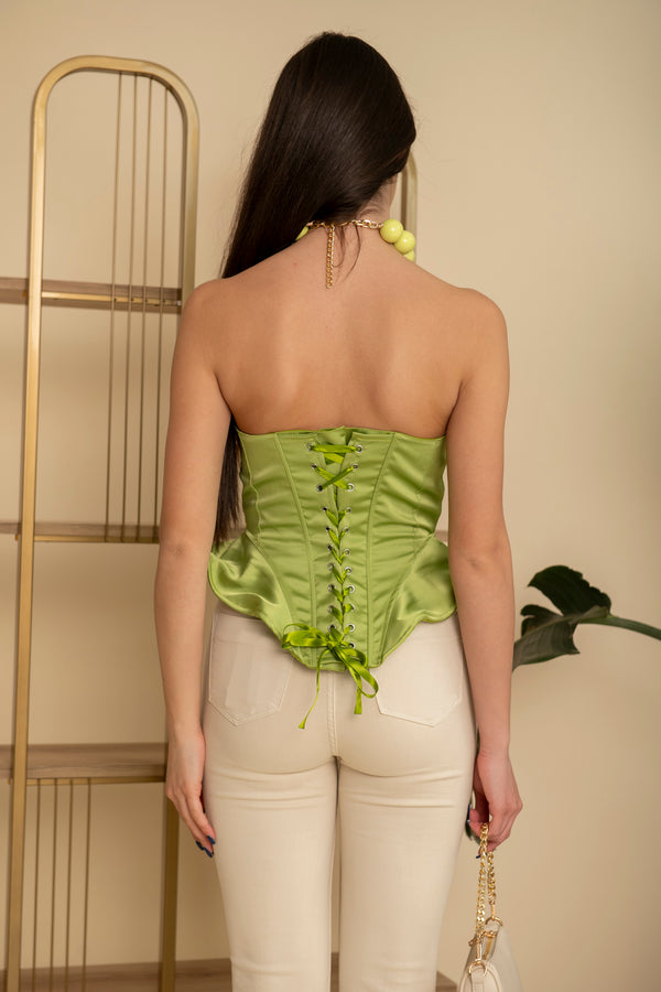 Corsetto volant satin