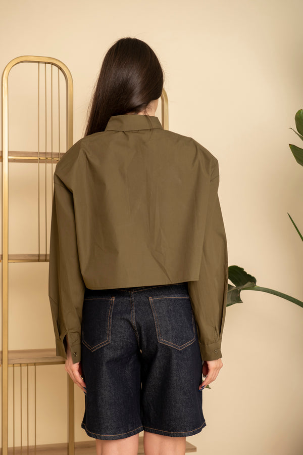 Camicia crop con spalline