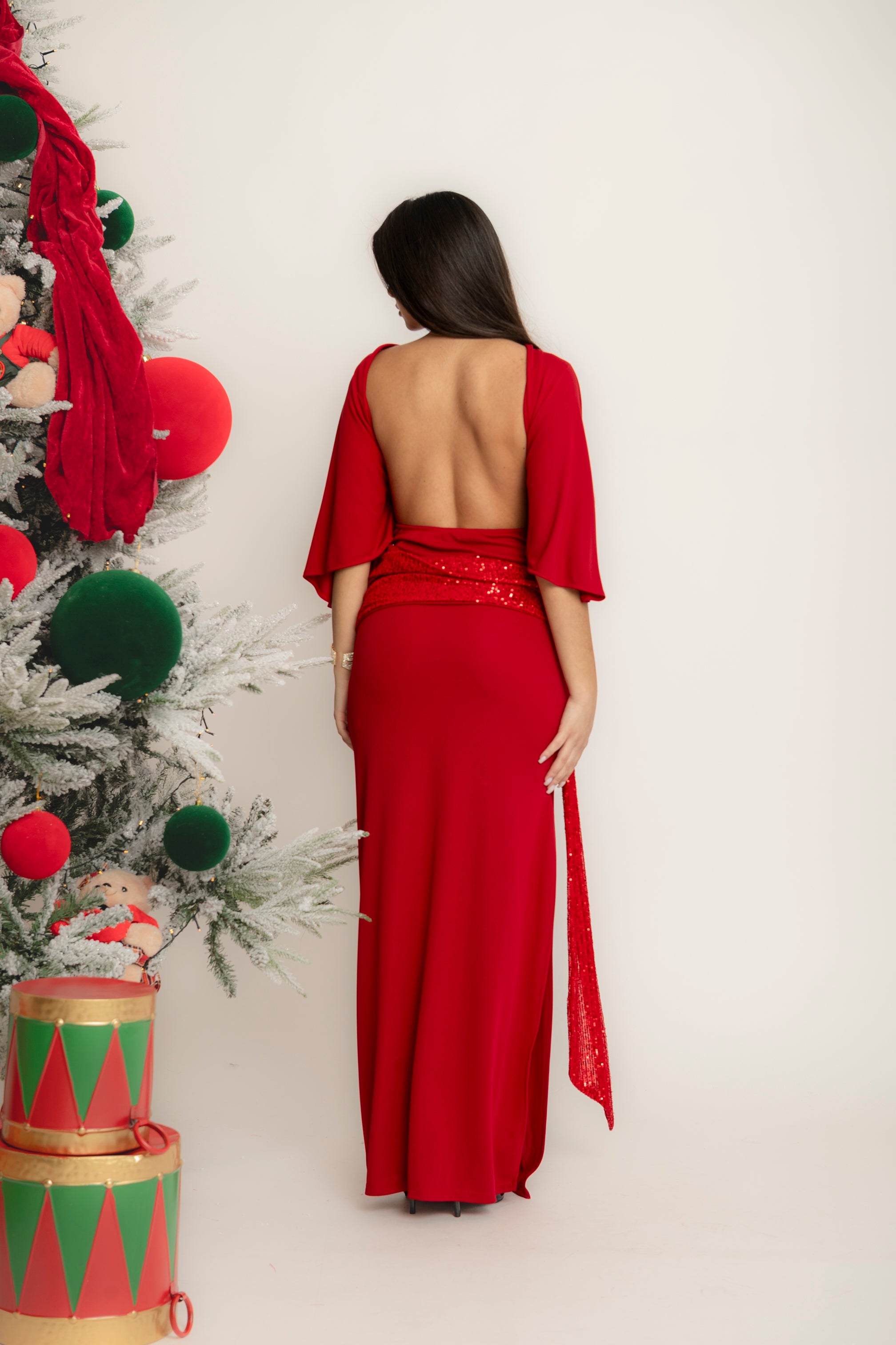 Abito Lumina con fascia in paillettes