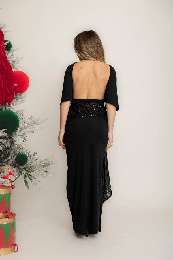 Abito Lumina con fascia in paillettes