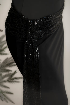 Abito Lumina con fascia in paillettes