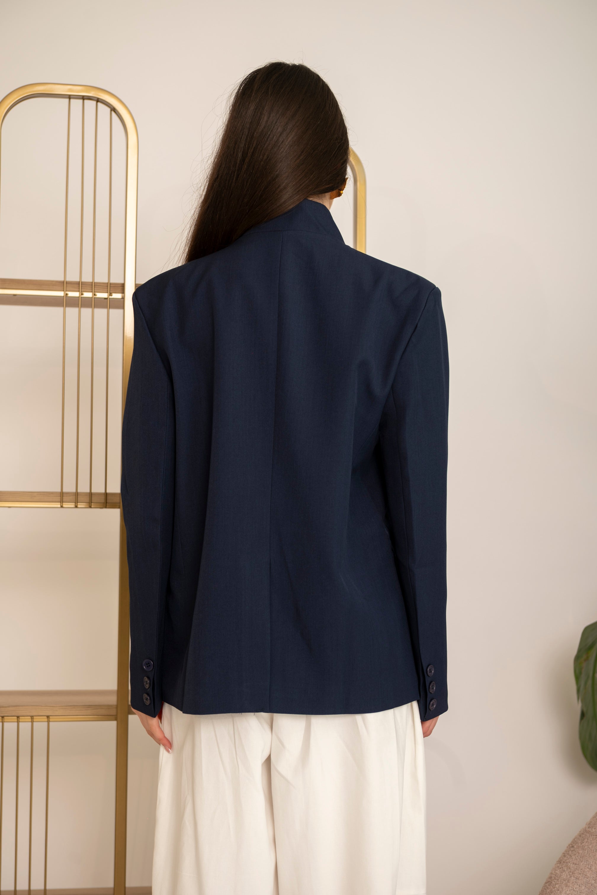 Giacca a collo alto bottone