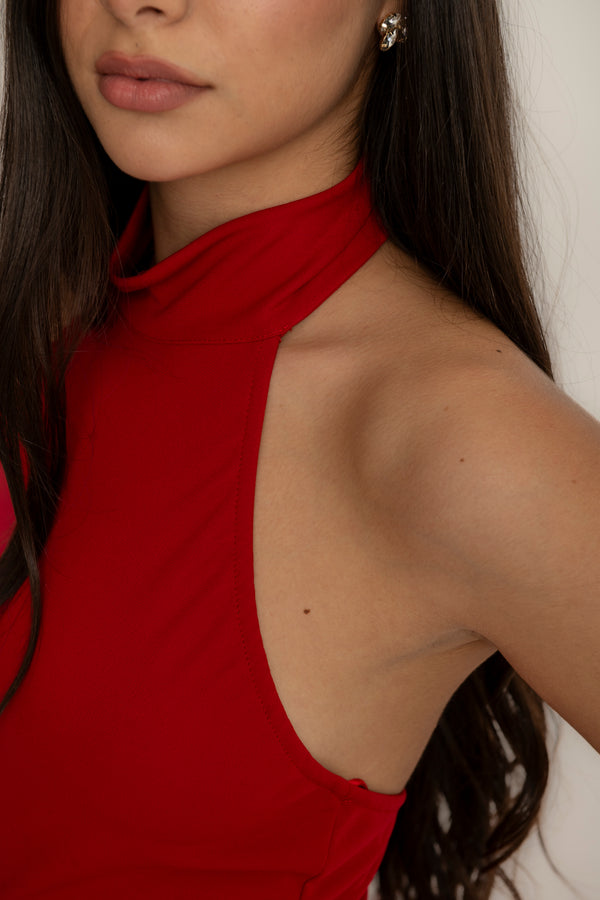 Abito Lumina piume red