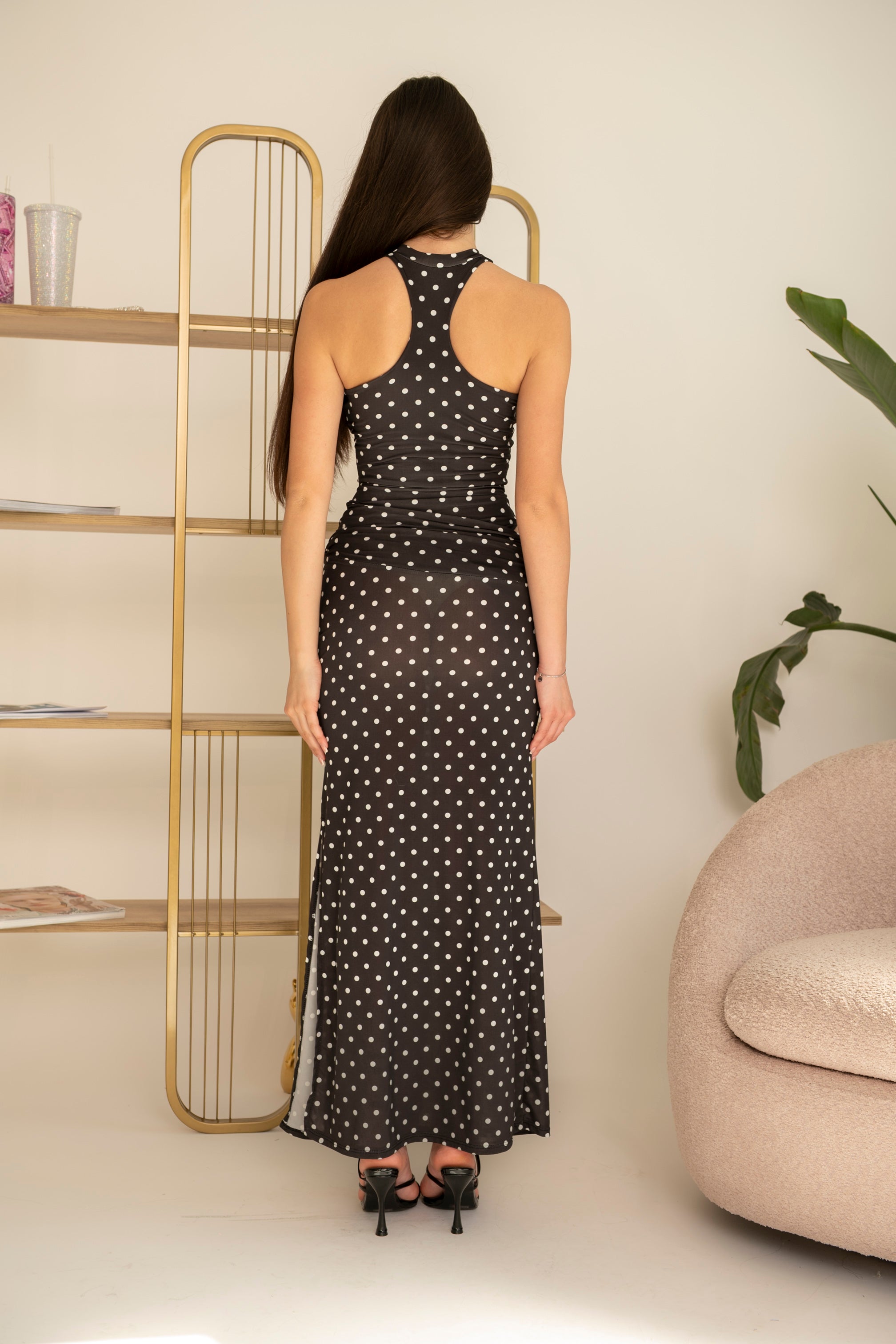 Abito in licra a pois