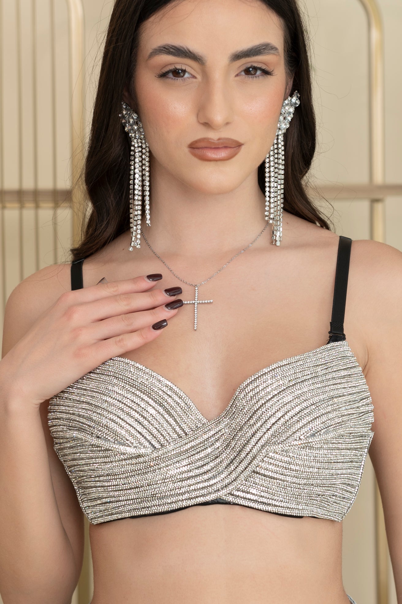 Orecchino pendeti strass