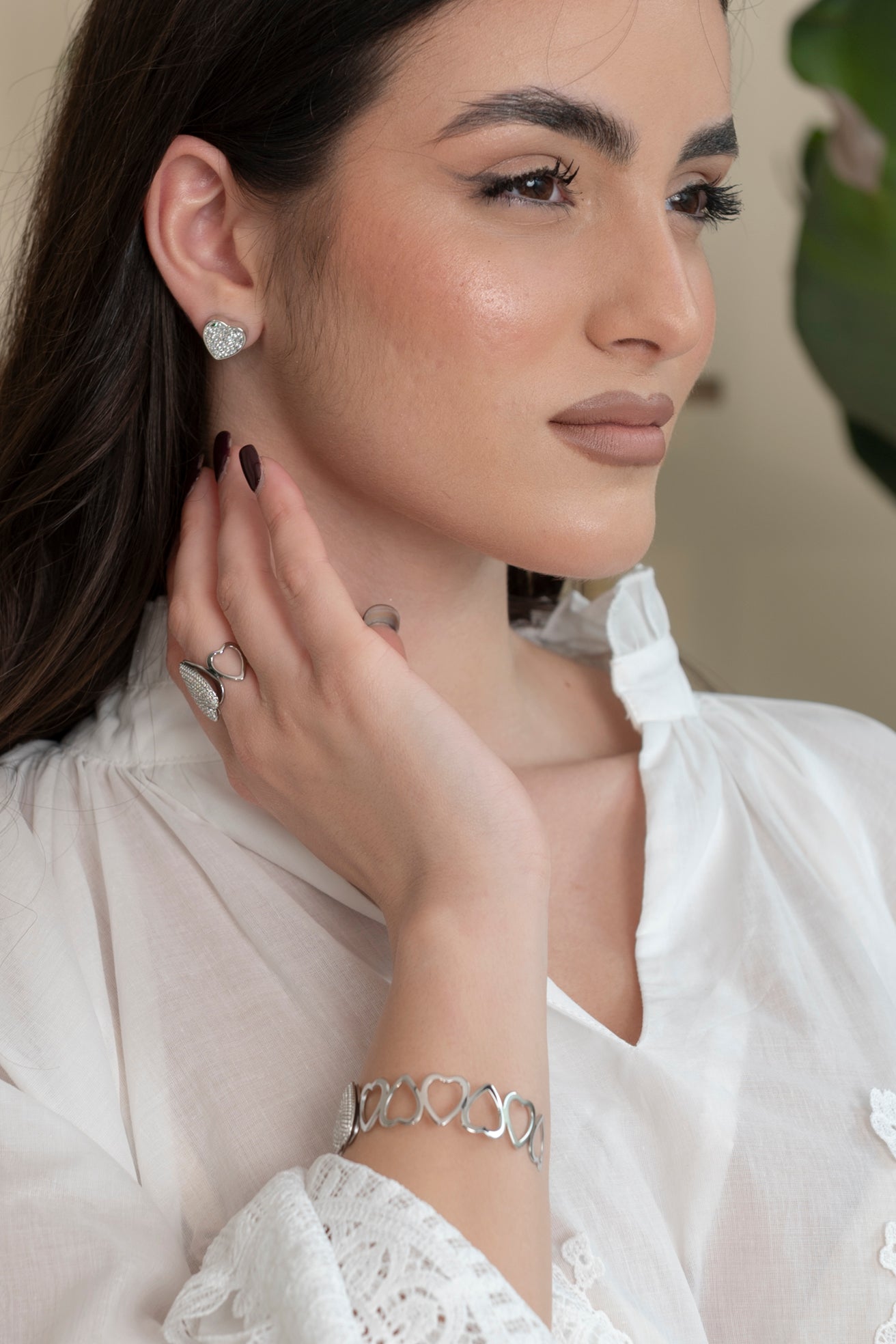 Orecchini strass cuore