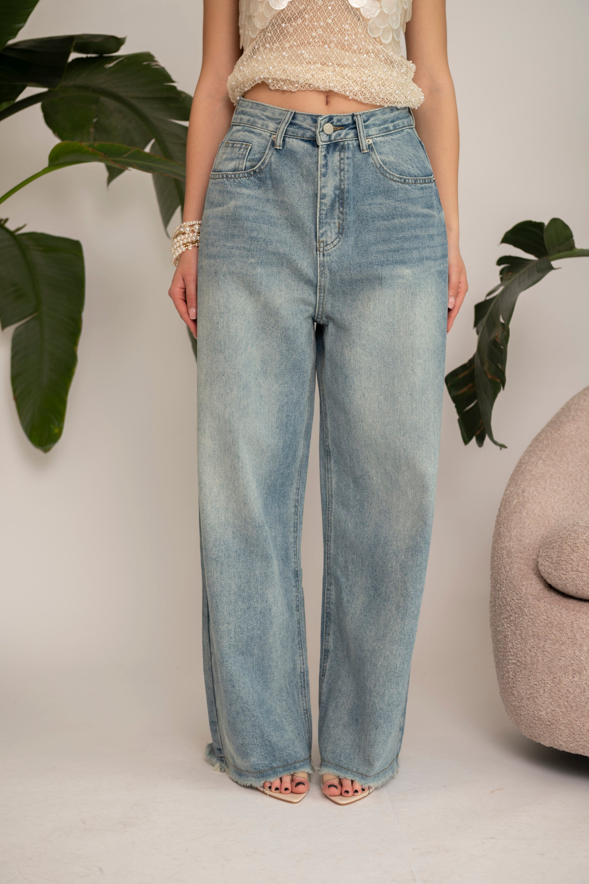 Jeans gamba larga