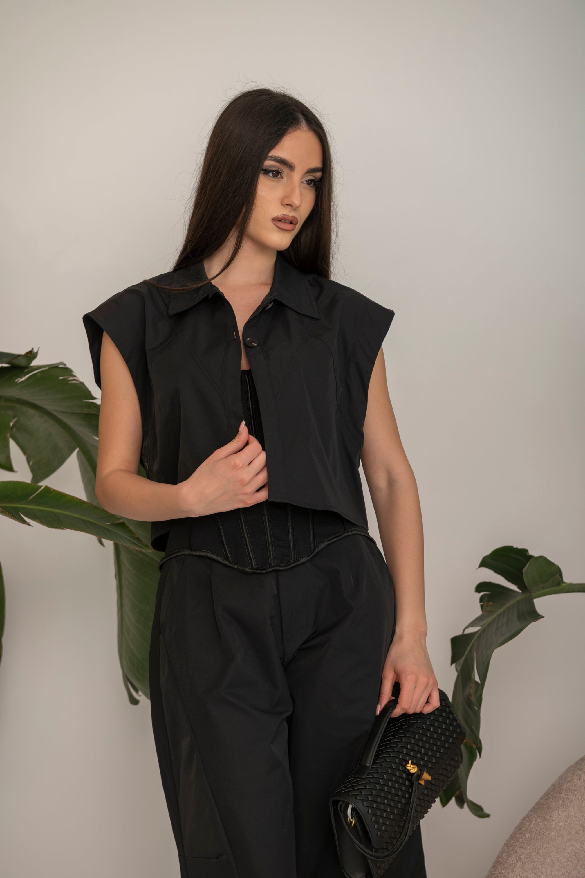 Cordset con gilet e bermuda