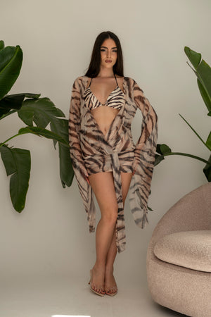 Copricostume con bikini animalier