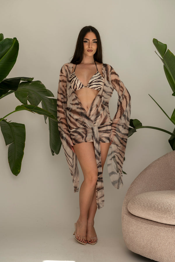 Copricostume con bikini animalier
