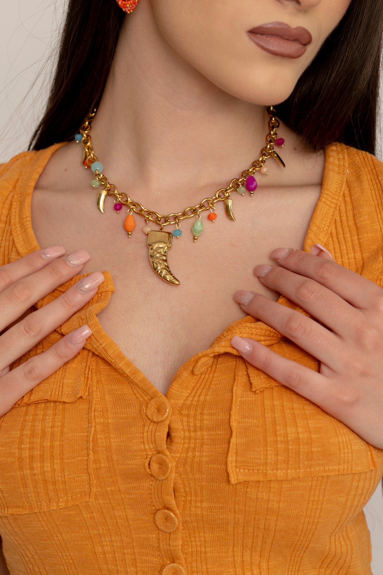 Collana ciondoli multicolor