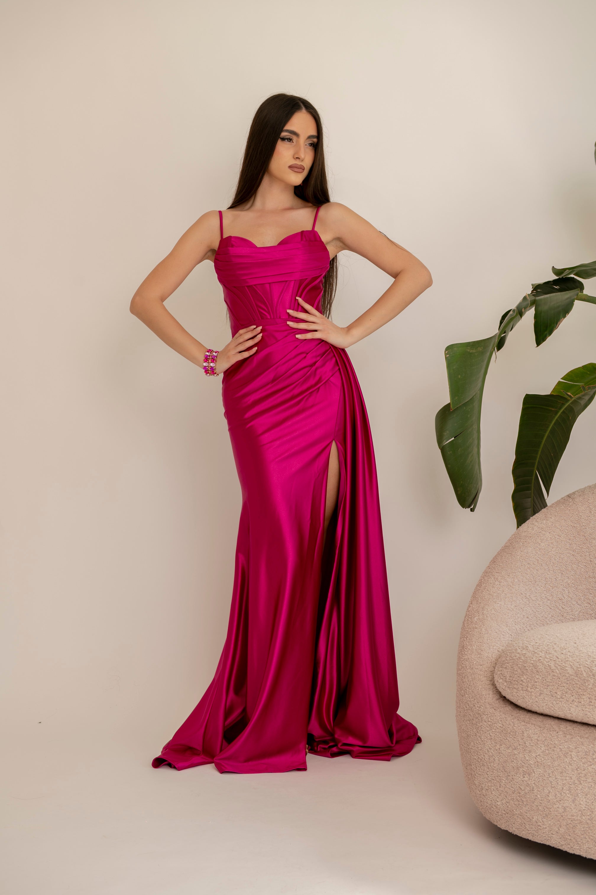 Abito da cerimonia sirena magenta