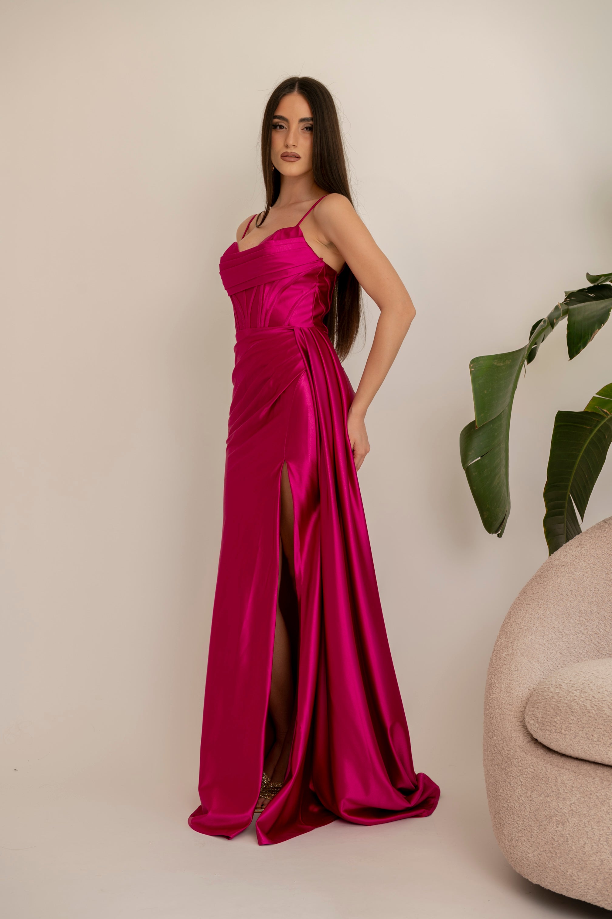 Abito da cerimonia sirena magenta
