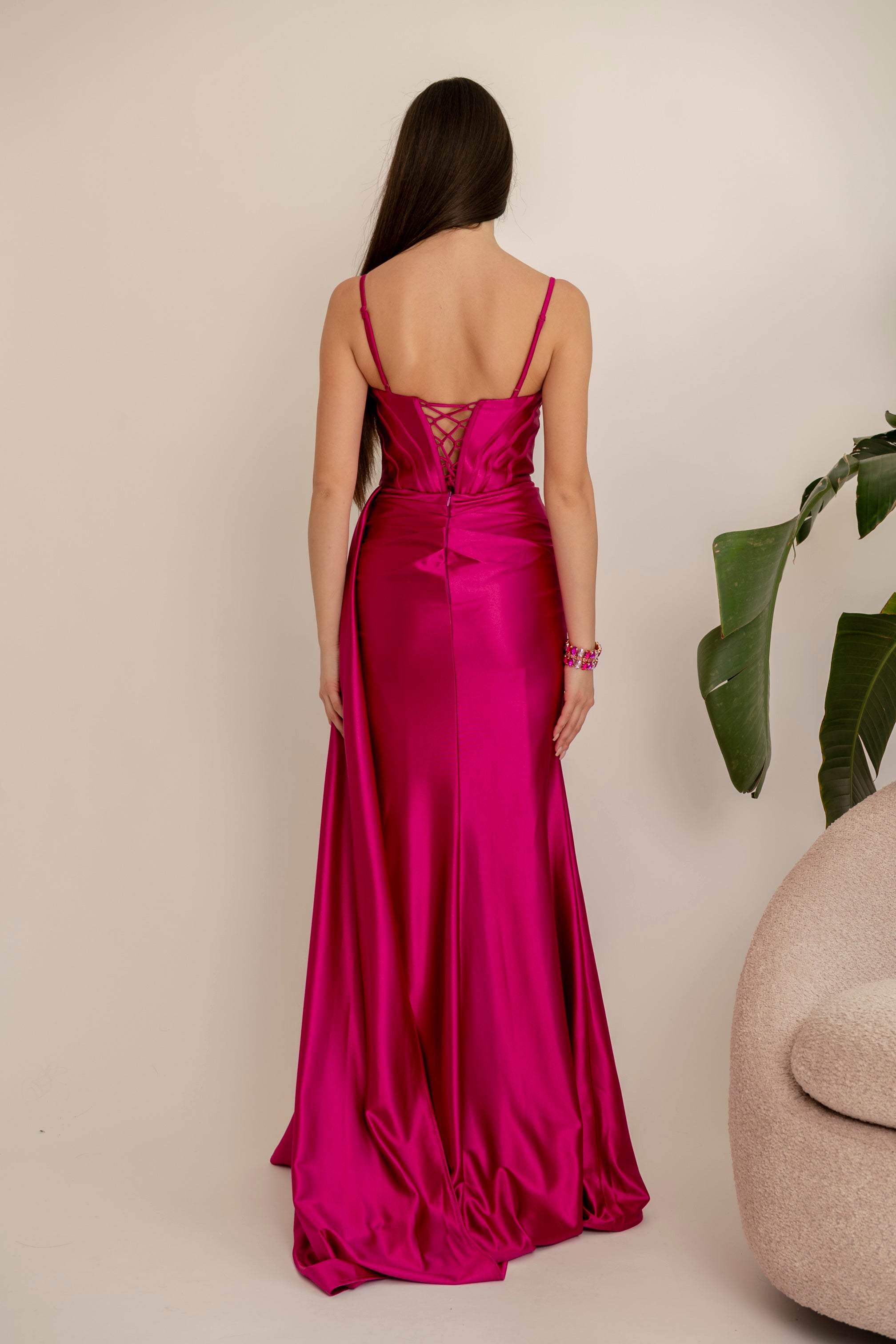 Abito da cerimonia sirena magenta