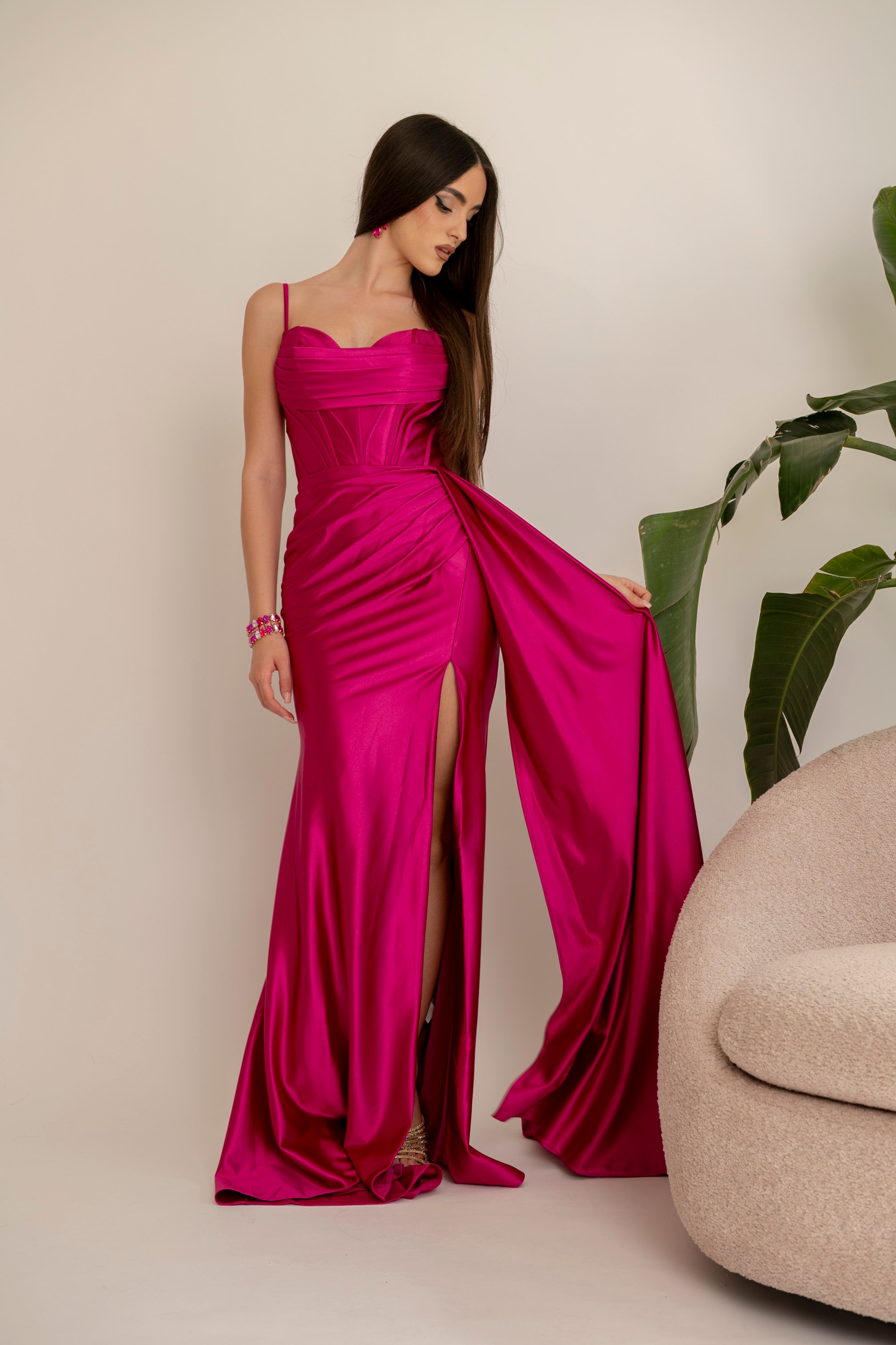 Abito da cerimonia sirena magenta