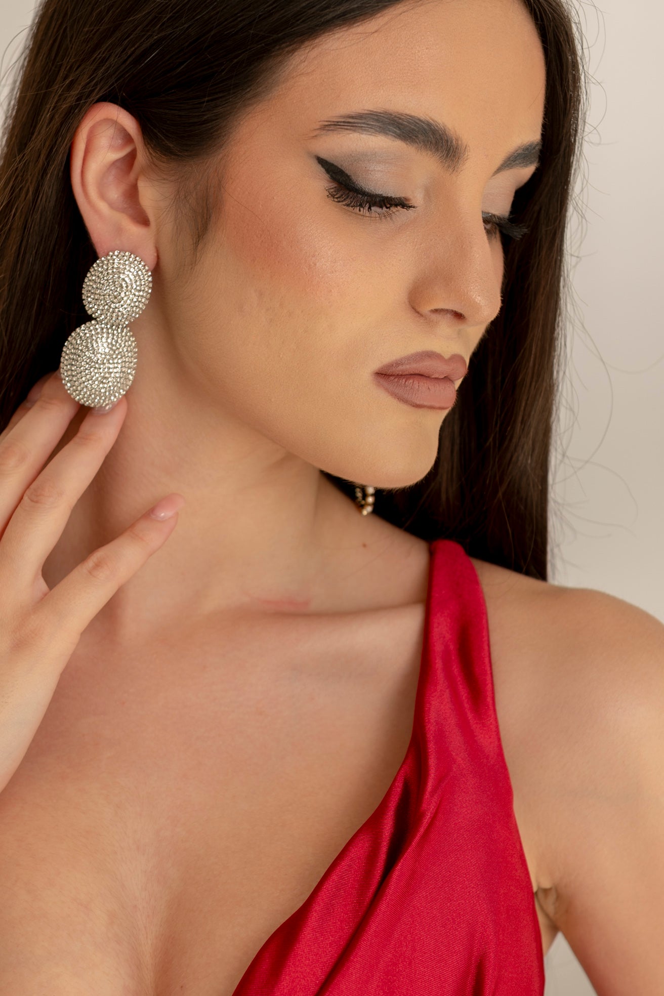Orecchini doppio cercio strass