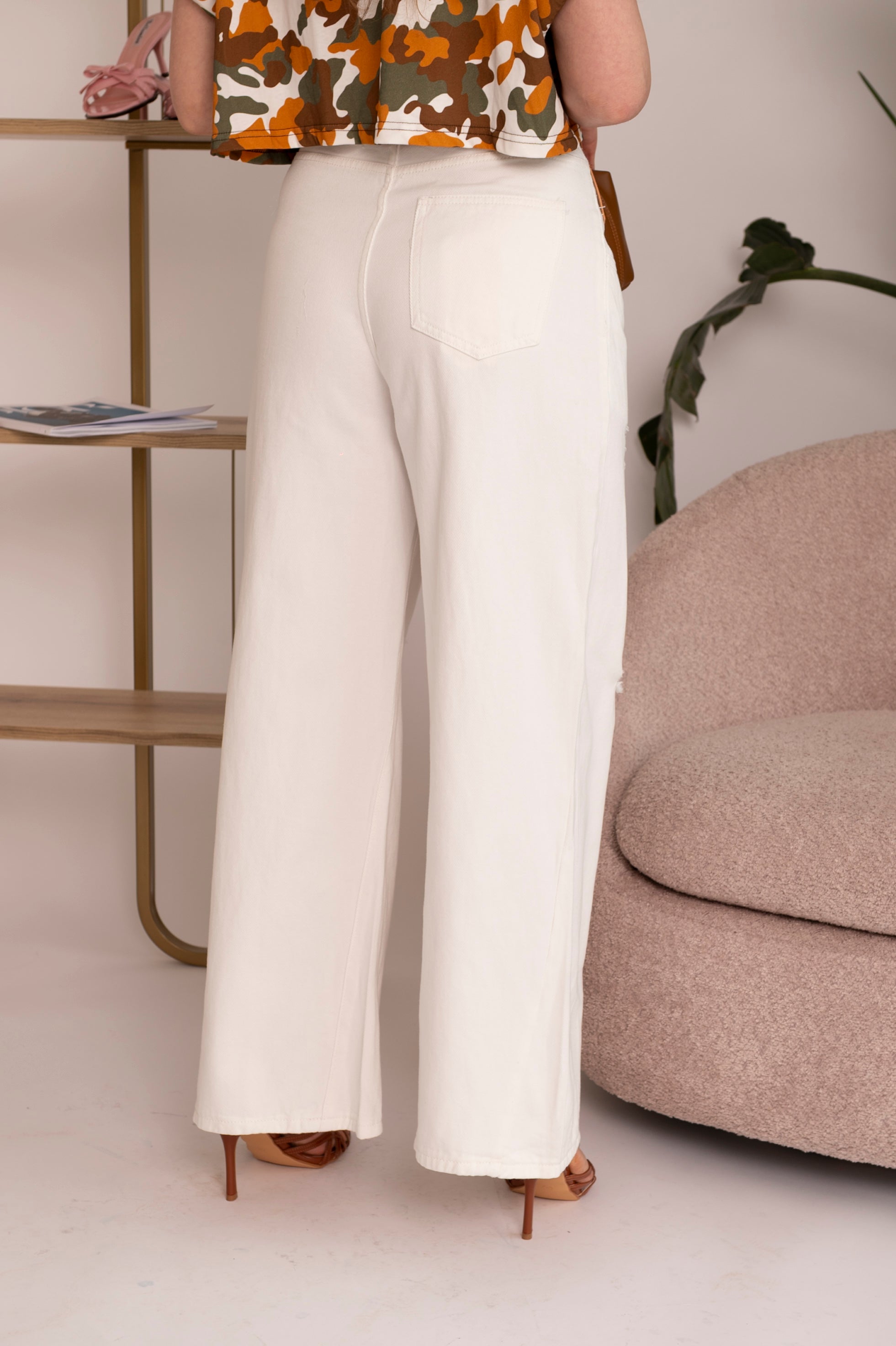 Jean doppia chiusura white