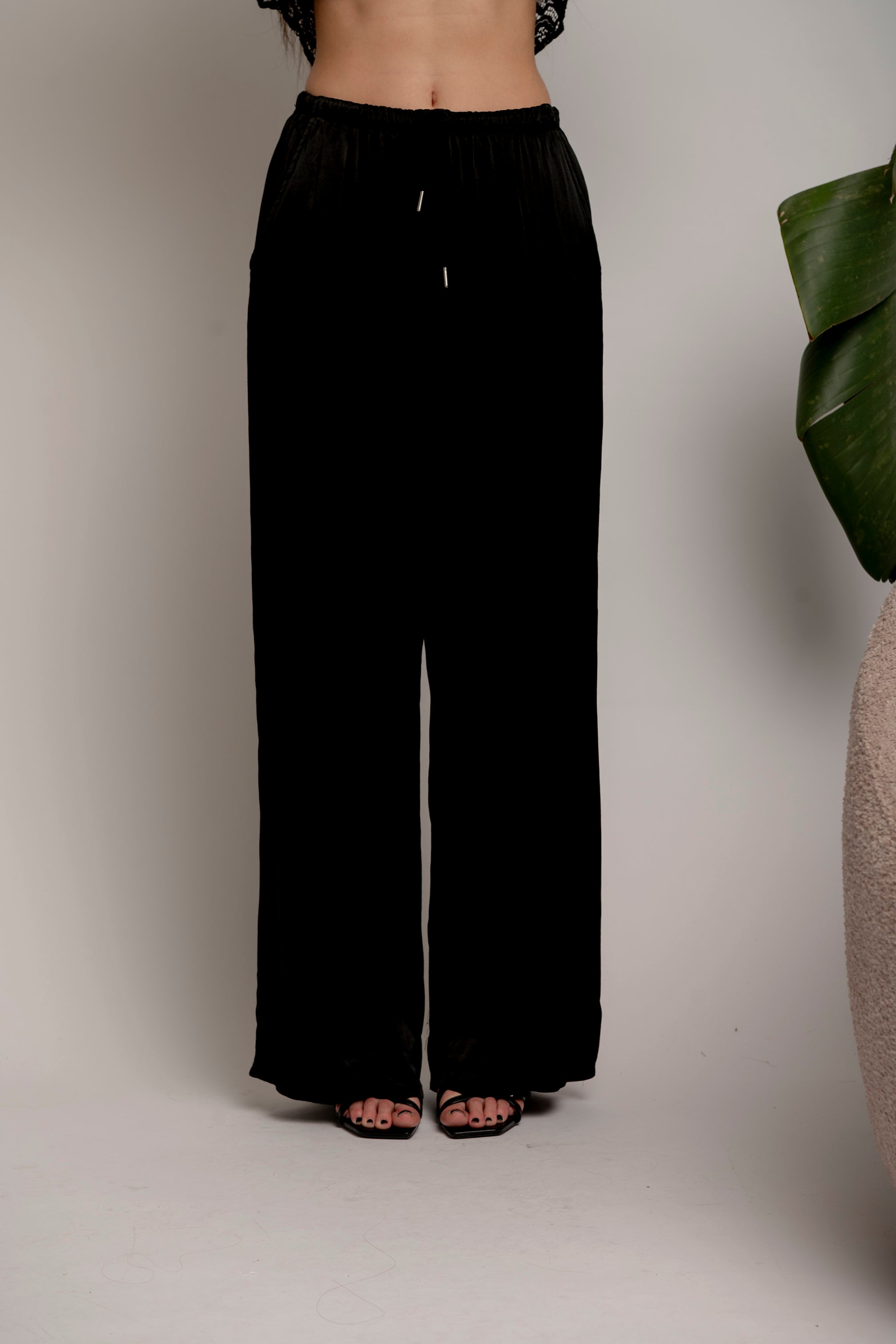 Pantalone palazzo in raso