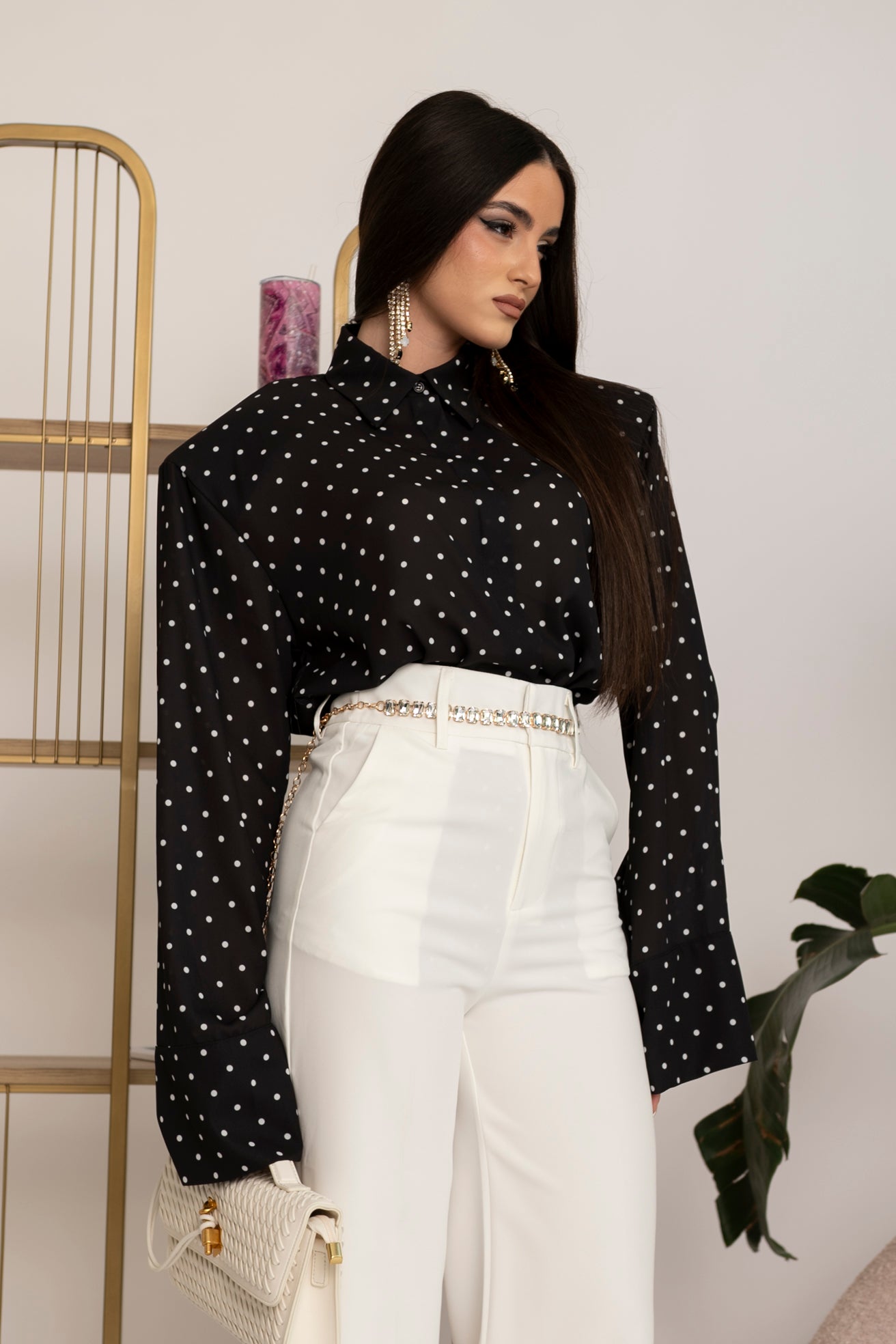 Camicia pois con spalline