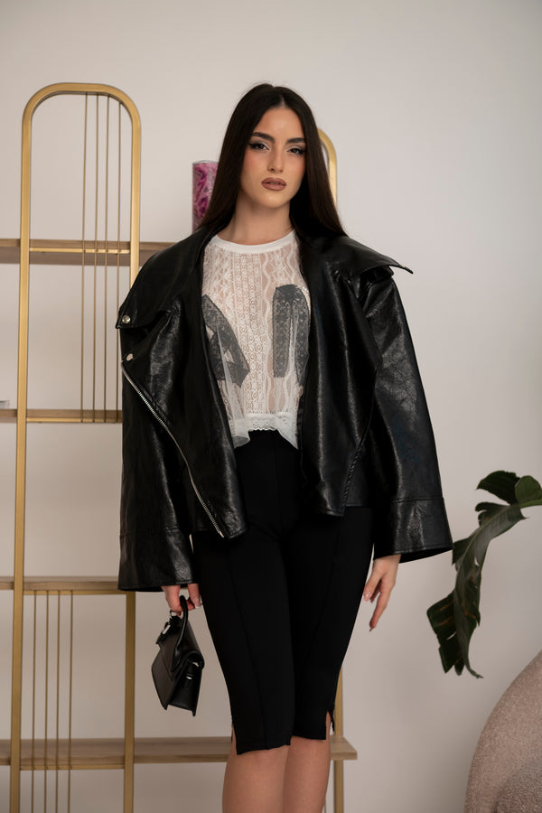 T-shirt in pizzo velata