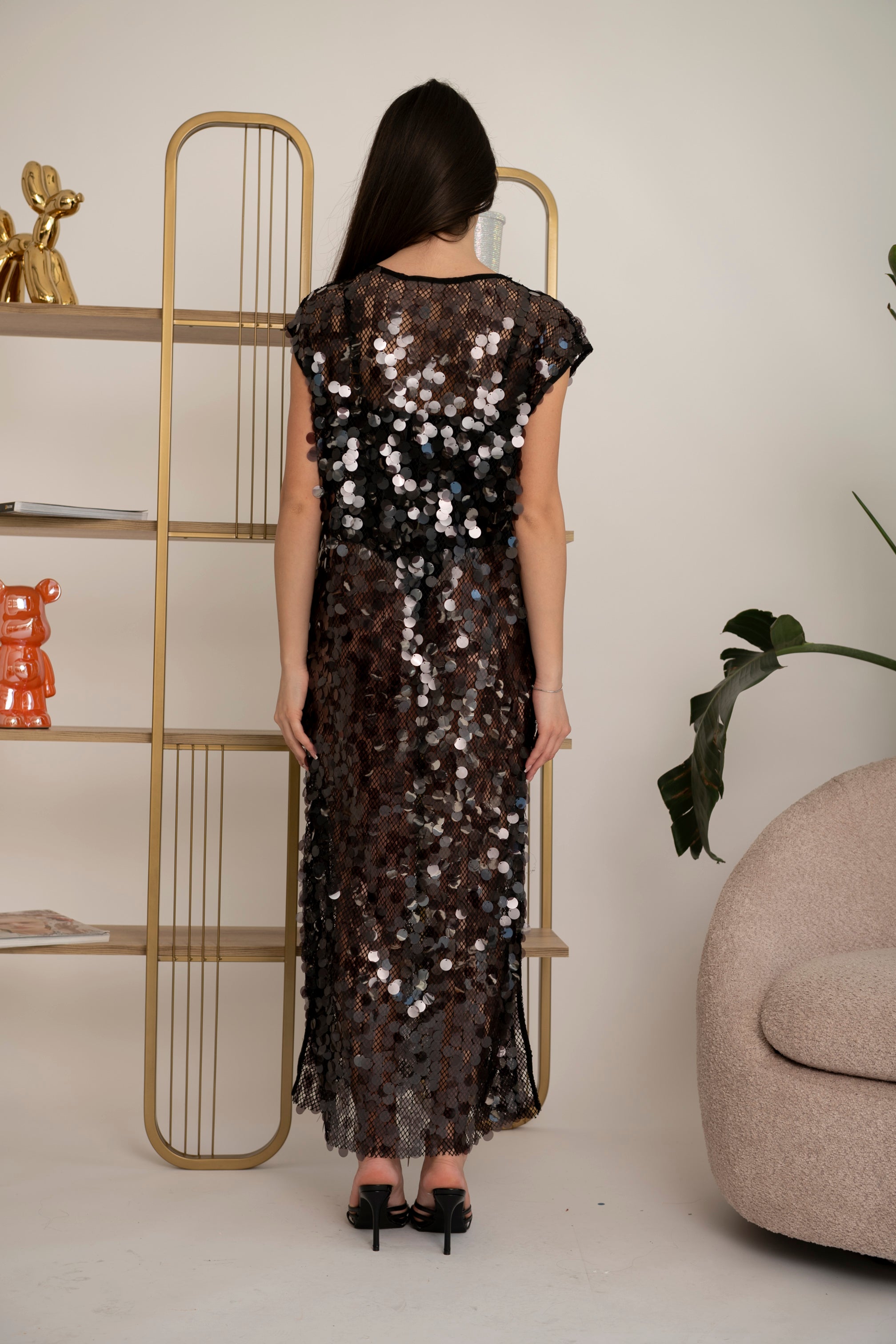 Abito paillettes black