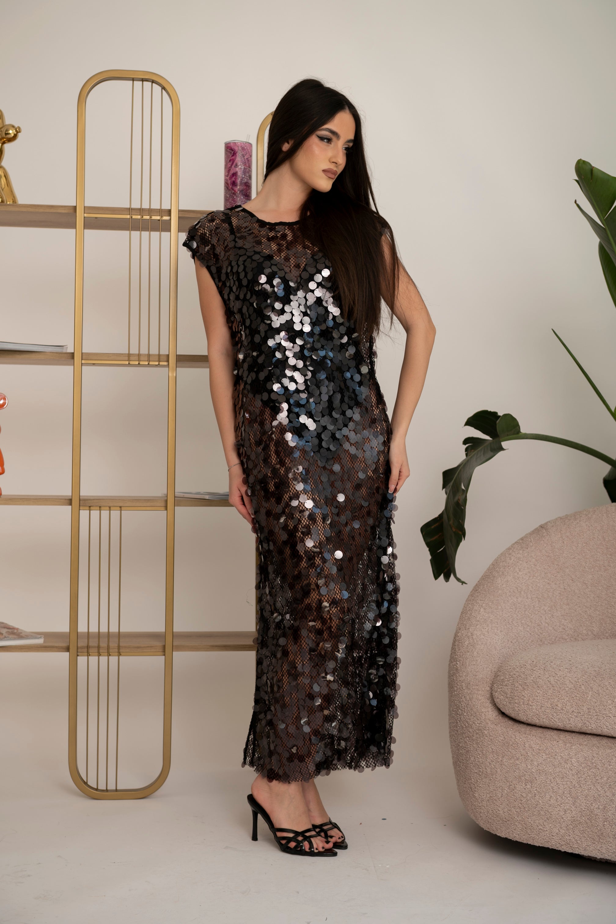 Abito paillettes black