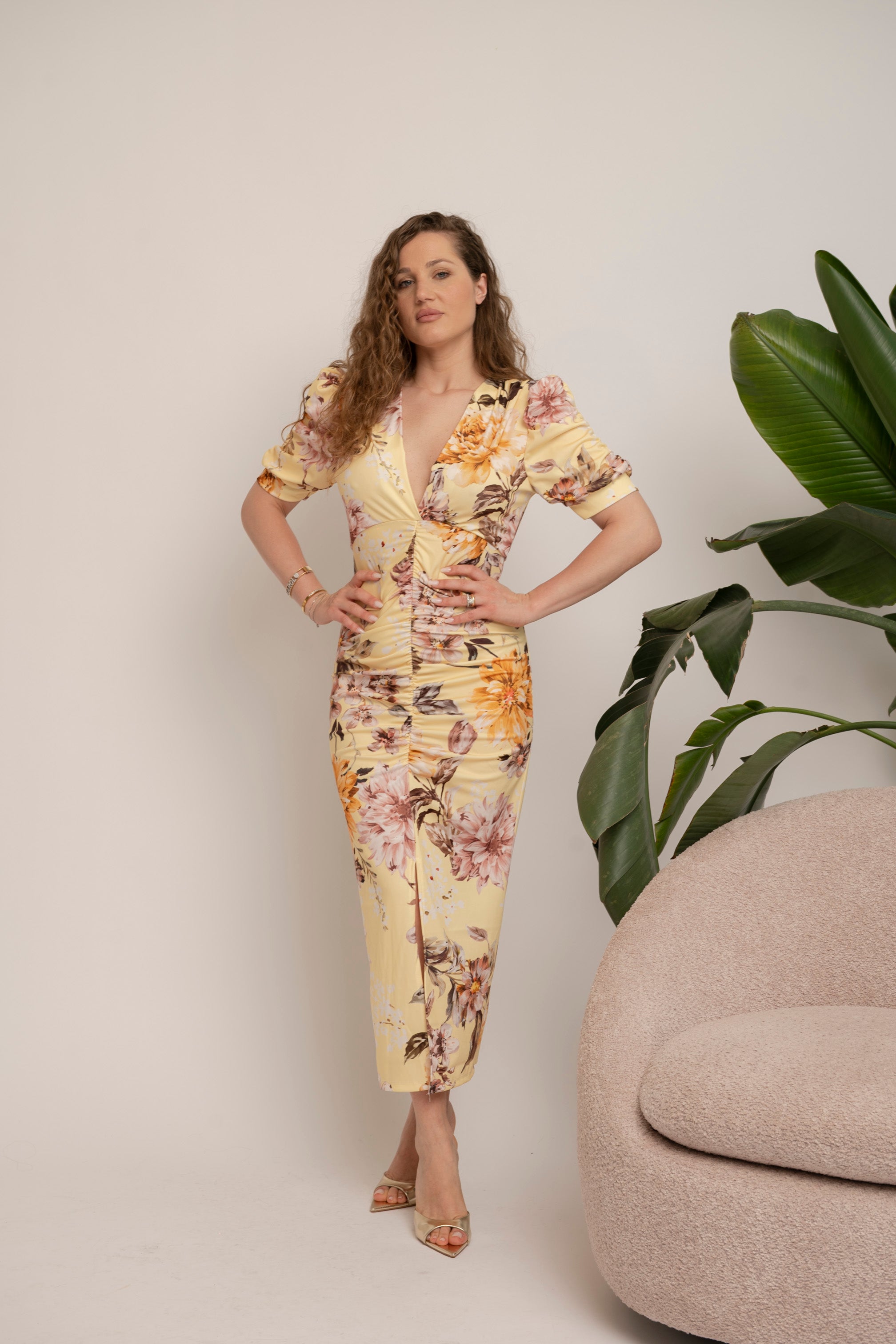 Abito lycra con drappeggio