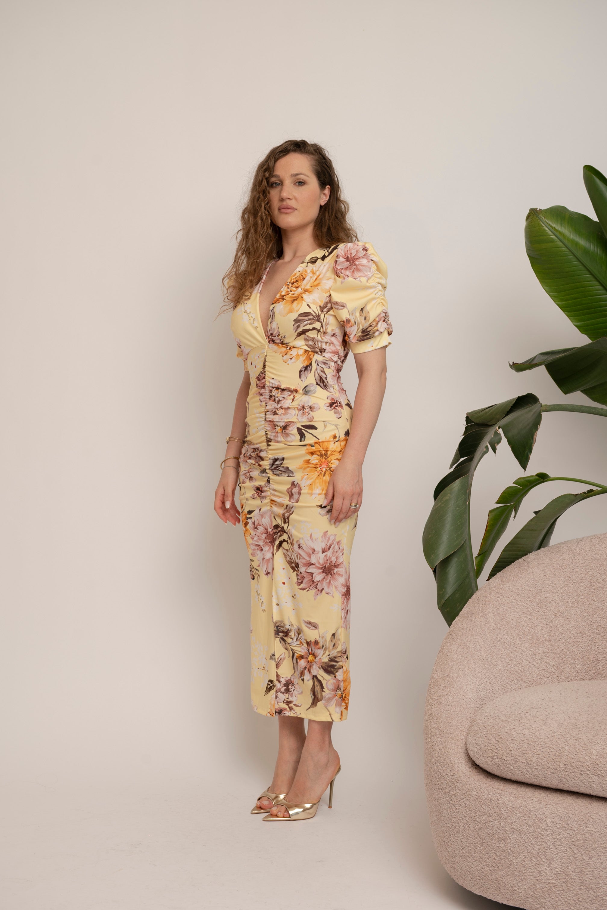 Abito lycra con drappeggio